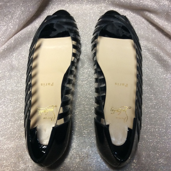 Christian Louboutin PVC Peep Toe Flats - Picture 7 of 8
